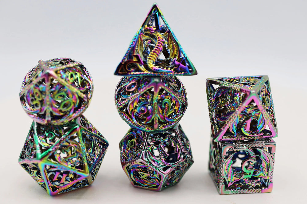 BOUND DRAGON: MYSTIC - HOLLOW METAL RPG DICE SET