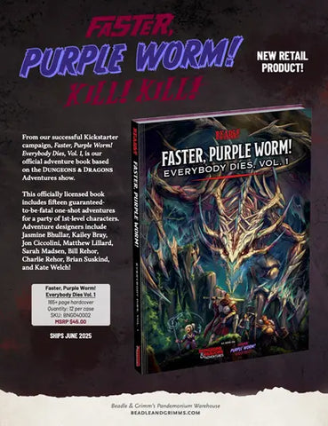 Beadle & Grimm's D & D Adventure Book Faster Purple Worm! Everybody Dies Vol 1