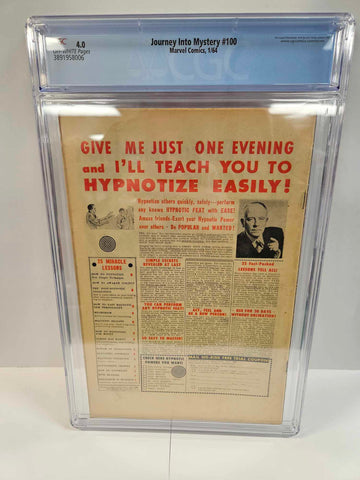 Journey Into Mystery #100 CGC 4.0