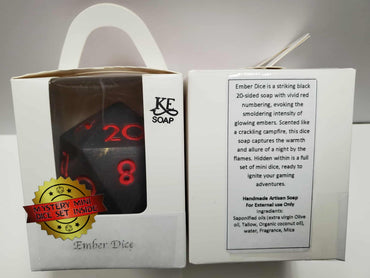 Big D20 Soap Dice Ember