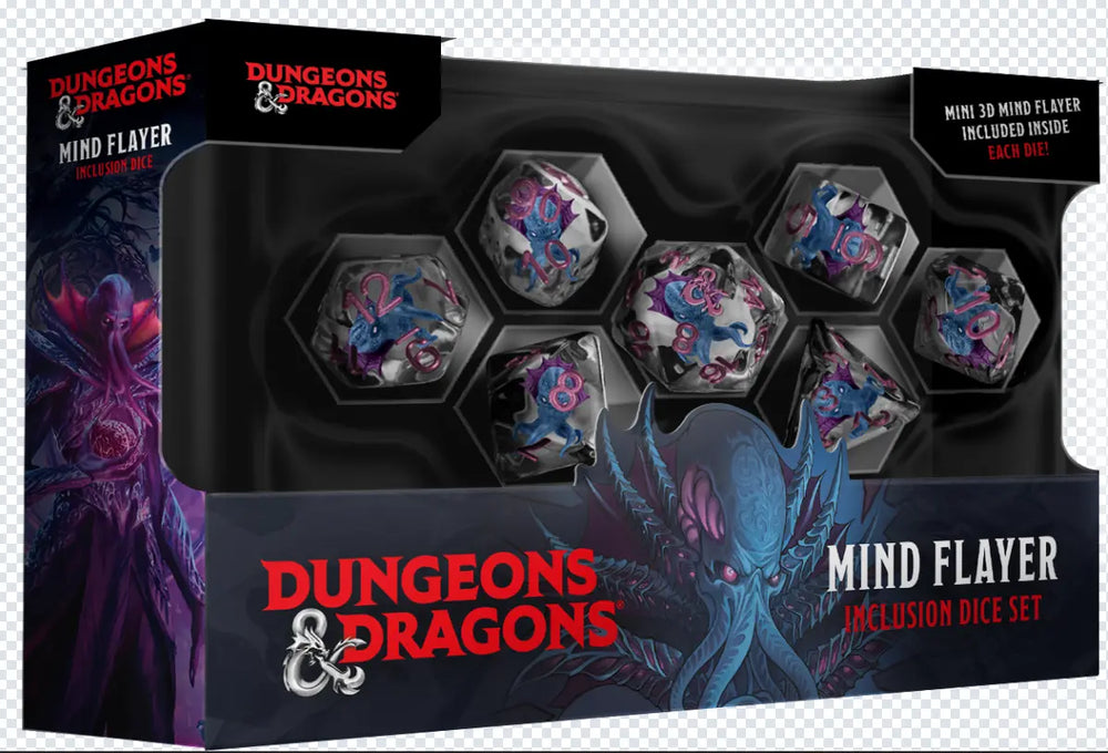 Fan Roll Dungeon & Dragons Monsters Resin Inclusion Dice Set: Mind Flayer