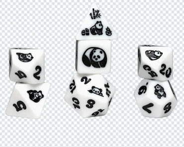 Sirius Dice 7 Dice Set Animals - Moon Panda