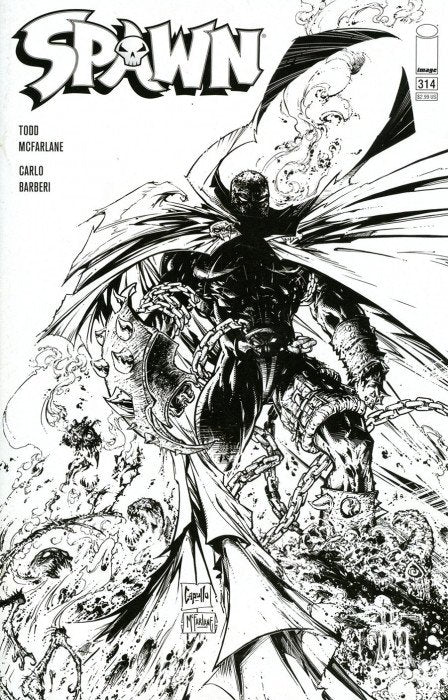 Spawn #314 (Greg Capullo & Todd McFarlane Black & White Incentive Variant)