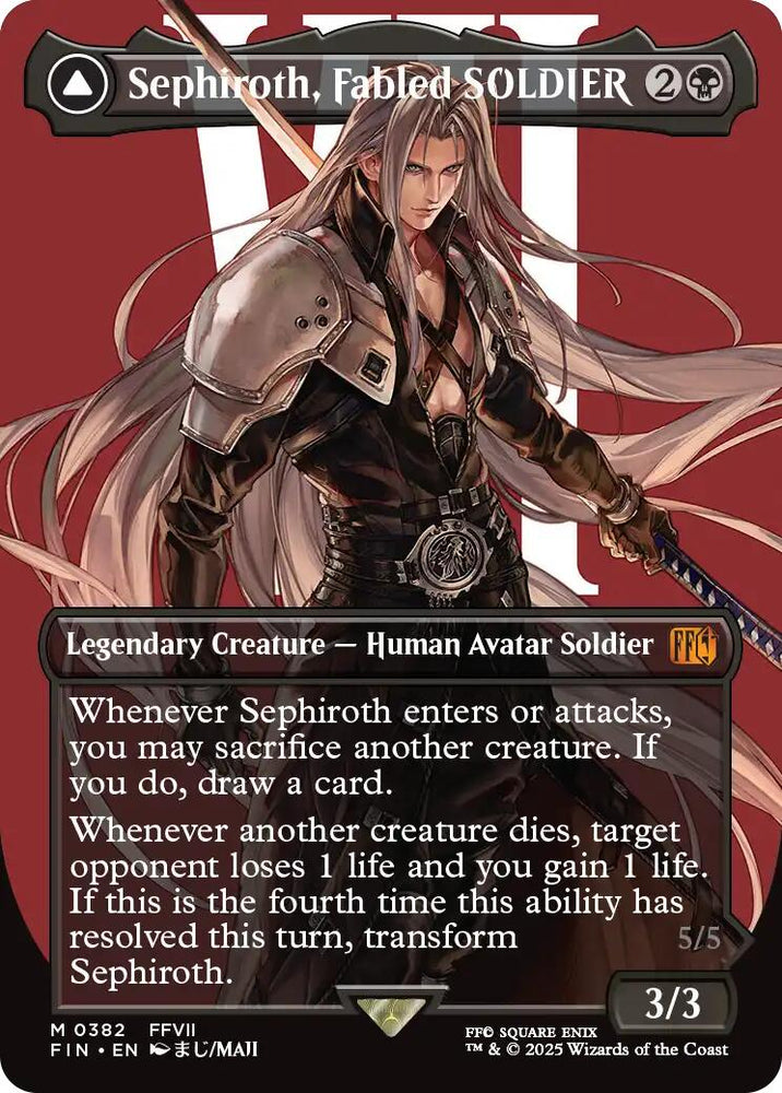 Sephiroth, Fabled SOLDIER // Sephiroth, One-Winged Angel (Borderless) (0382) [FINAL FANTASY]
