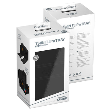 Deck Case: Twin Flip´n´Tray 200+ Standard Size Monocolor- Black