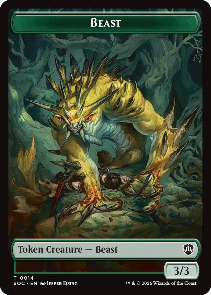 Beast // Fractal (0004) Double-Sided Token [Secrets of Strixhaven Commander Tokens]