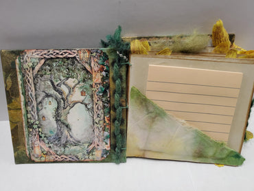Fairy Journal, Green yarn, Pink Pen