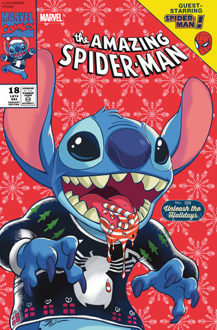 Amazing Spider-Man #18 Ben Su Disney Stitch Unleash The Holidays Variant