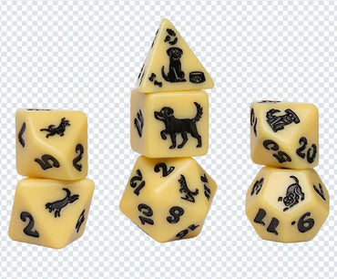 Sirius Dice 7 Dice Set Animals - Golden Pup