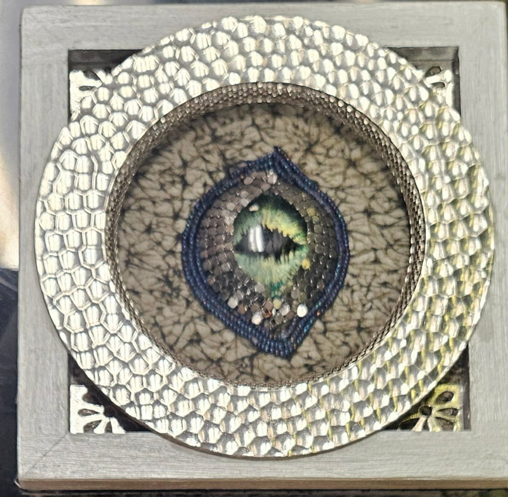 Hand Stitched Journal w/ Silver Ring & Dragon Eye