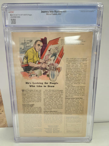 Journey Into Mystery #91 CGC 4.5