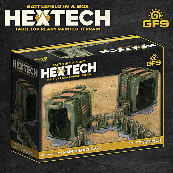 Battlefield in a Box: Hextech Terrain- Wave 5- Dropbase Delta Maintenance Bays (x8)