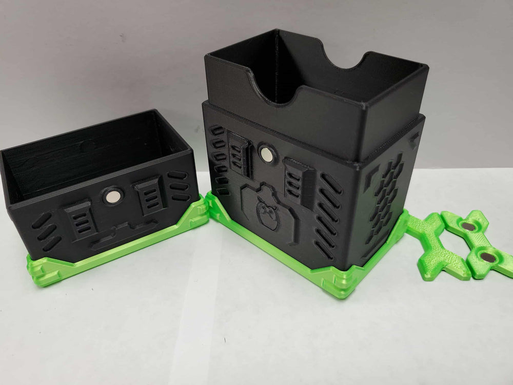 Magnetic locking deck box