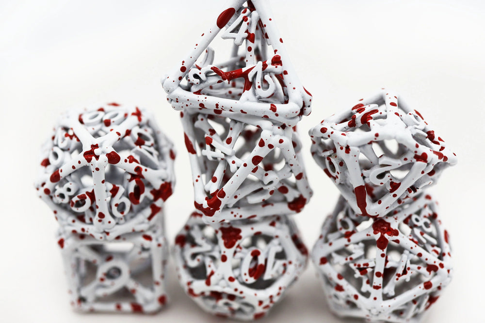 BLOOD BONES - HOLLOW METAL RPG DICE SET