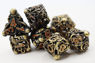 Mind Eater: Bronze - Hollow Metal RPG Dice Set