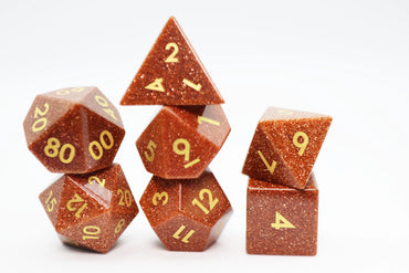 Red Goldstone - Gemstone Engraved with Gold