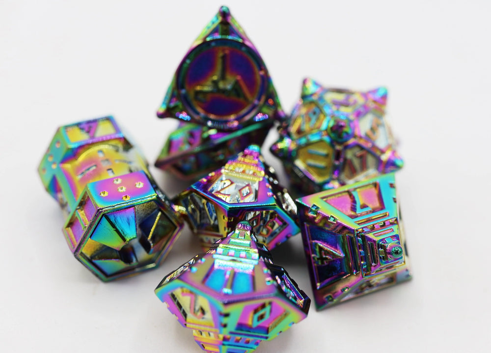 DICE 51: HOLOGRAPHIC PROJECTION - METAL RPG DICE SET