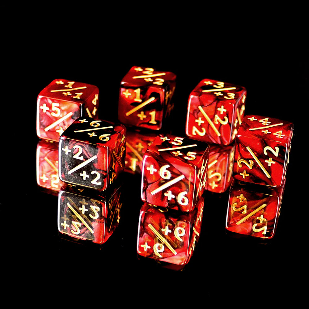 Positive 6pc Counter Set - Red Black for MTG