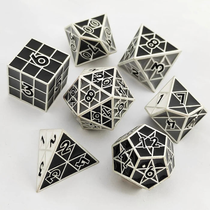 Puzzle Cube: Shades of Gray Metal Dice