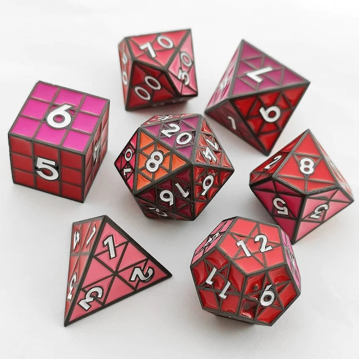 Puzzle Cube: Shades of Red Metal Dice