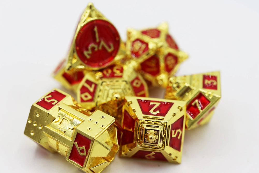 DICE 51: SOLAR RUBY - METAL RPG DICE SET