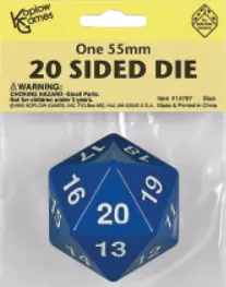Koplow Blue d20 55MM Spin Down Die