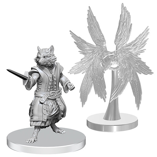 Pathfinder Battles Deep Cuts Miniatures: Unpainted Minis- Wave 27- Procyal (Raccoon Agathion) & Zoaem (Ring Archon)