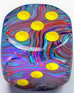 Chessex Festive┬« 50mm w/pips Mosaic/yellow d6