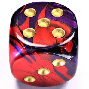 Chessex Gemini┬« 50mm w/pips Purple-Red/gold d6