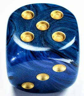 Chessex Phantom┬« 50mm w/pips Teal/gold d6