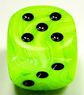 Chessex Vortex┬« 50mm w/pips Bright Green/black d6