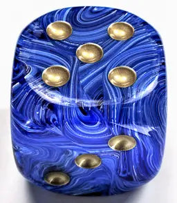 Chessex Vortex┬« 50mm w/pips Blue/gold d6