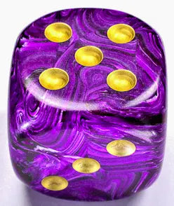 Chessex Vortex┬« 50mm w/pips Purple/gold d6