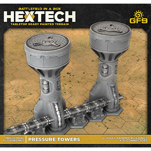 Battlefield in a Box: Hextech Terrain- Wave 11- Industrial Fluidworks- Pressure Tower (x2)