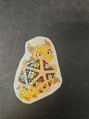 D20 Dragon Sticker (Yellow)