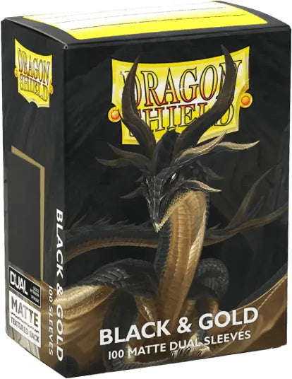 Dragon Shield Sleeves Matte Dual Black & Gold