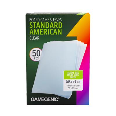 Board Game Sleeves Standard American Clear