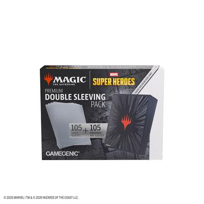 Gamegenic - MTG Marvel Superheroes - Premium Double Sleeving Pack 100 - Comic Burst Black
