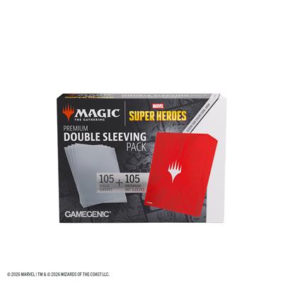 Gamegenic - MTG Marvel Superheroes - Premium Double Sleeving Pack 100 - Comic Burst Red