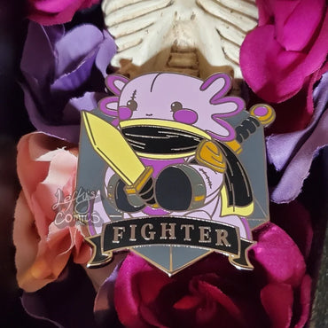 Axolotl Fighter Pin Purple (Medium)
