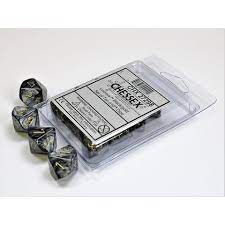 Lustrous - Black w/Gold - Set of Ten d10s