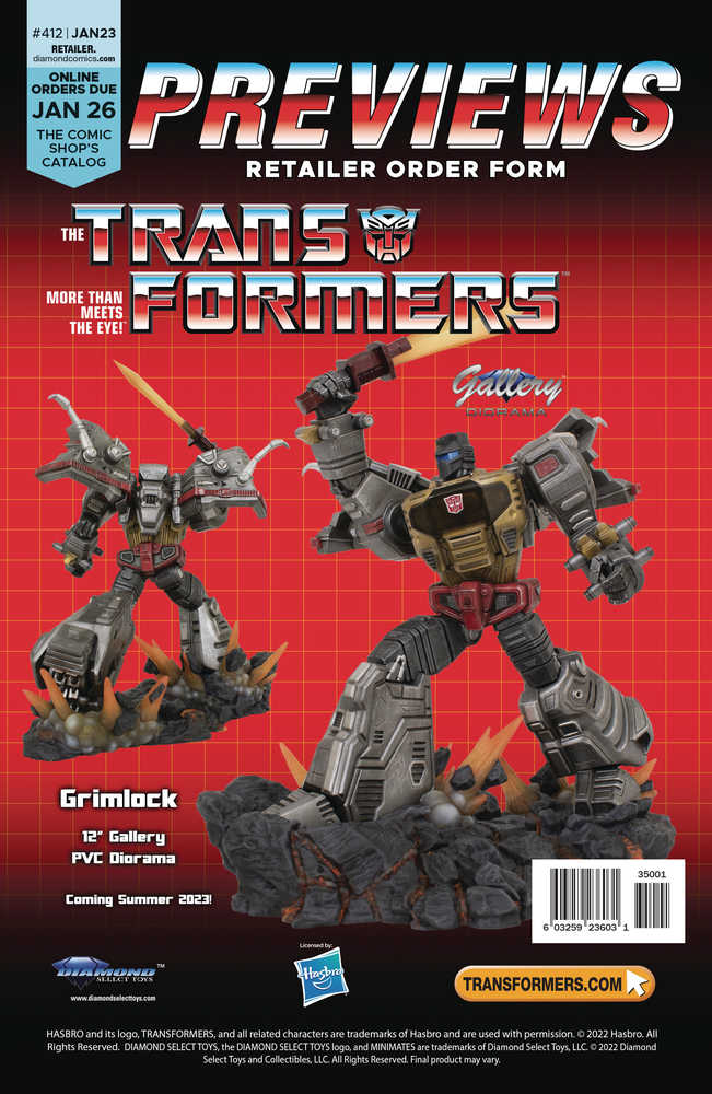 Previews #414 Mar 2023 Retailer Order Form Extras