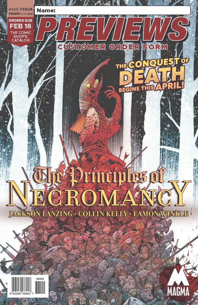 Previews #425 February 2024 Customer Order Form Extras